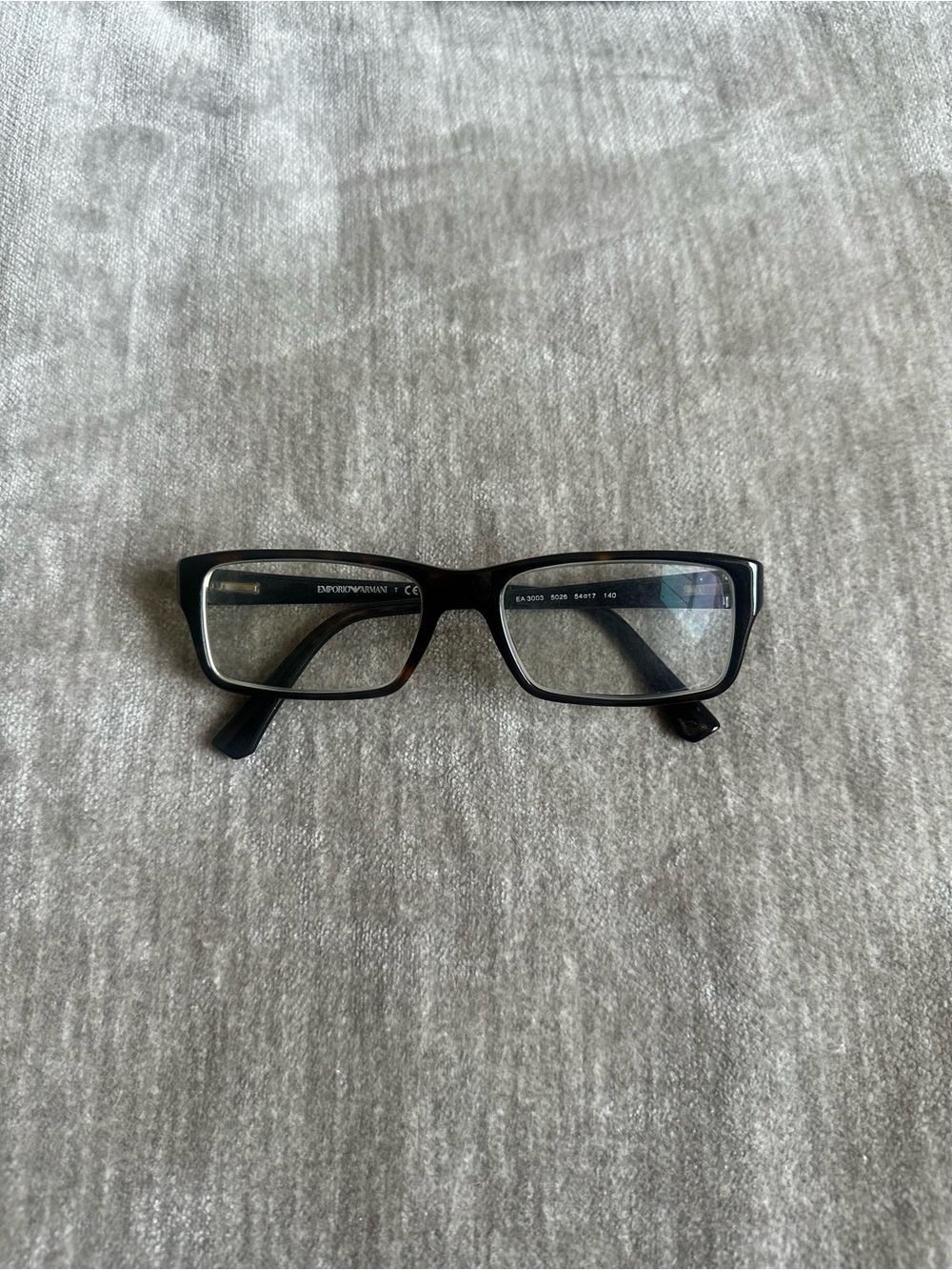 Emporio Armani Men's Black Rectangular Eyeglasses EA3003 Tortoise Shell Frames